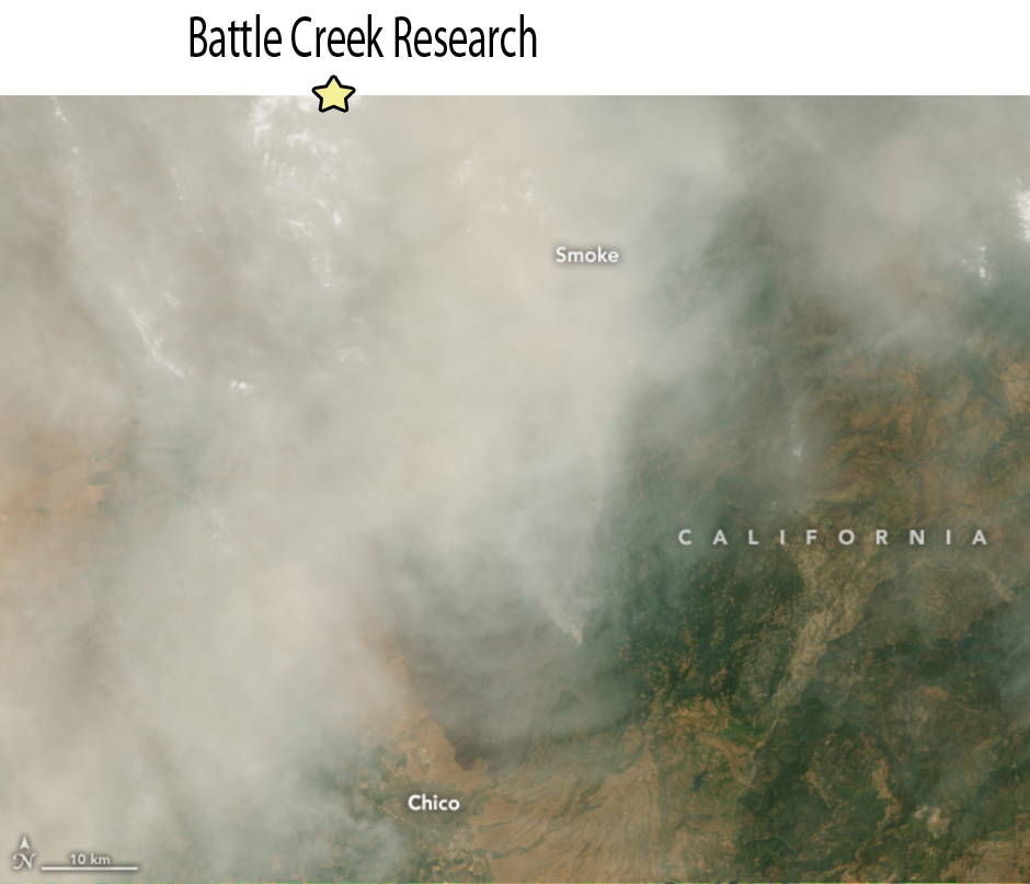 Park Fire smoke plume on July 27, 2024